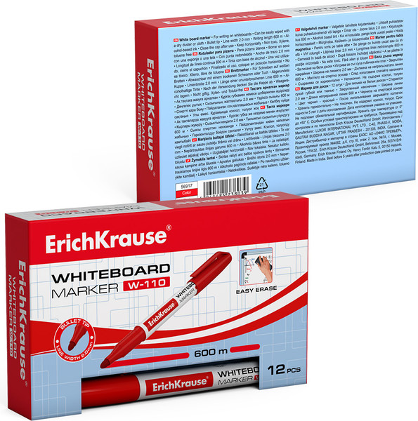 Изображение товара Маркер для доски Erich Krause W-110 / 56917 (красный)