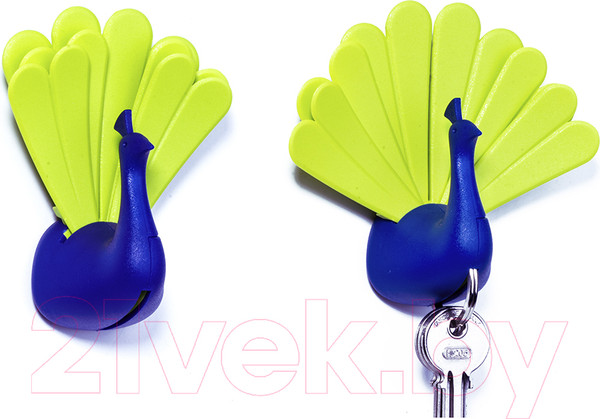 Изображение товара Ключница настенная Qualy Peacock / QL10193-BG (синий/зеленый)