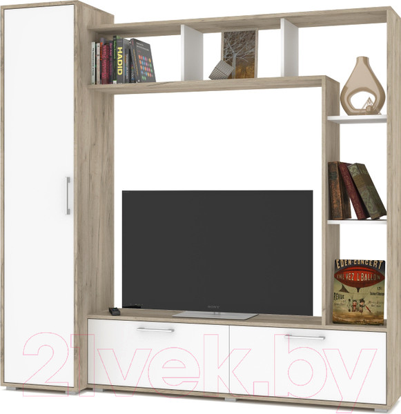 Изображение товара Стенка Modern Прага (серый дуб/белый)