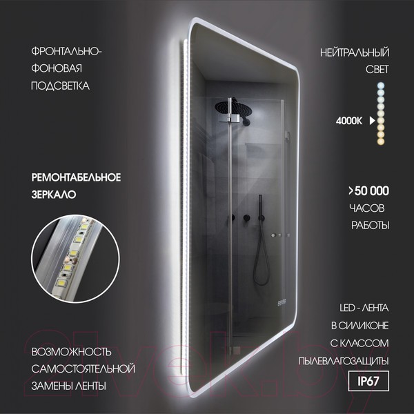 Изображение товара Зеркало Алмаз-Люкс Milan 8060d2c-4 (с подсветкой)