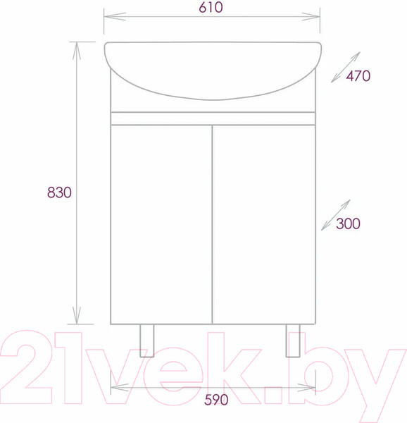 Изображение товара Тумба под умывальник Onika Милтон 60 (106146)