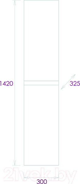 Изображение товара Шкаф-пенал для ванной Onika Эвада 30 / 403079 (белый)