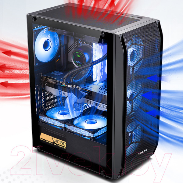 Изображение товара Корпус для компьютера Ginzzu GL180 (черный)