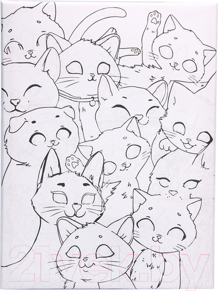 Изображение товара Картина по номерам Школа талантов Множество котиков / 9472212