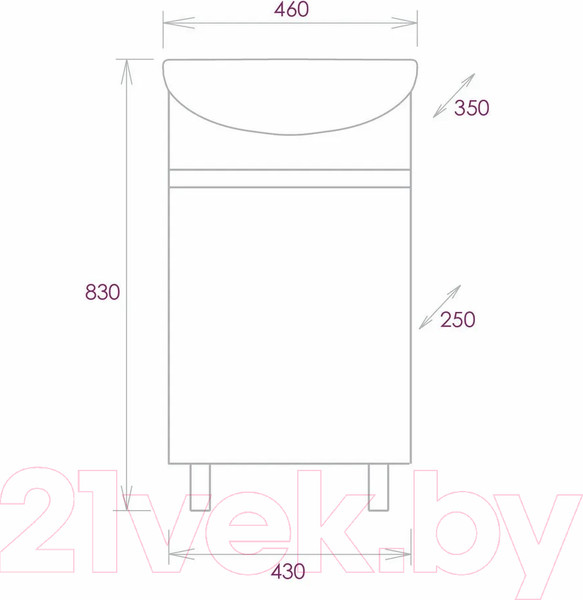 Изображение товара Тумба под умывальник Onika Милтон 45 (104512)