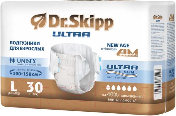 Изображение товара Подгузники для взрослых Dr.Skipp Ultra L (30шт)