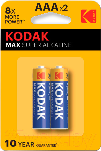 Изображение товара Комплект батареек Kodak Max K3A-2 LR03 BL-2 / 30952874 (2шт)
