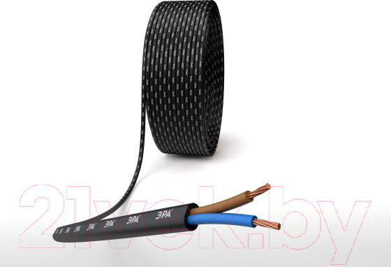 Изображение товара Провод силовой ЭРА ШВВП 2х0.5мм2 / Б0058848 (50м, черный)