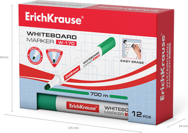 Изображение товара Маркер для доски Erich Krause W-170 / 13046 (зеленый)
