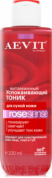 Изображение товара Тоник для лица AEVIT Aevit Rosesense Успокаивающий витаминный Для тусклой/сухой кожи (200мл)