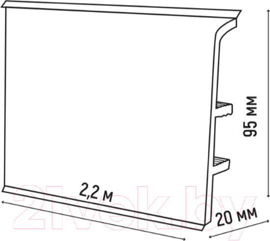 Изображение товара Плинтус Grace Aqua 20 Белый (2.2м)