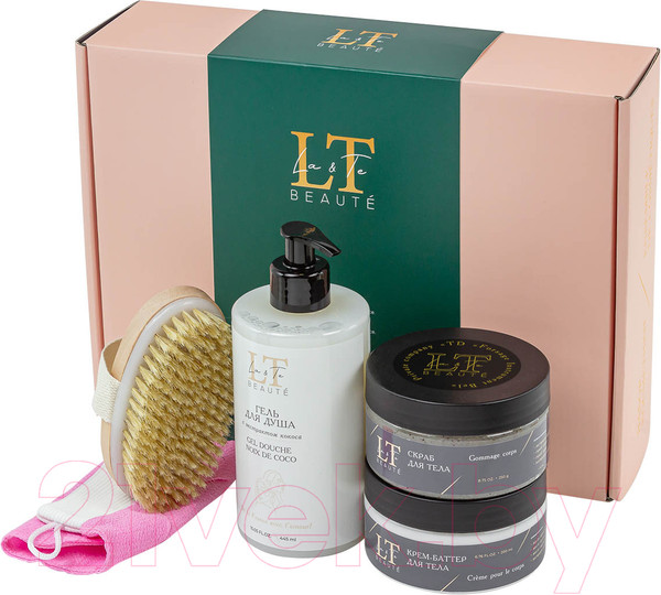 Изображение товара Набор косметики для тела La and Te beaute Гель для душа+Крем-баттер+Скраб для тела+Щетка LT-6R (53095)