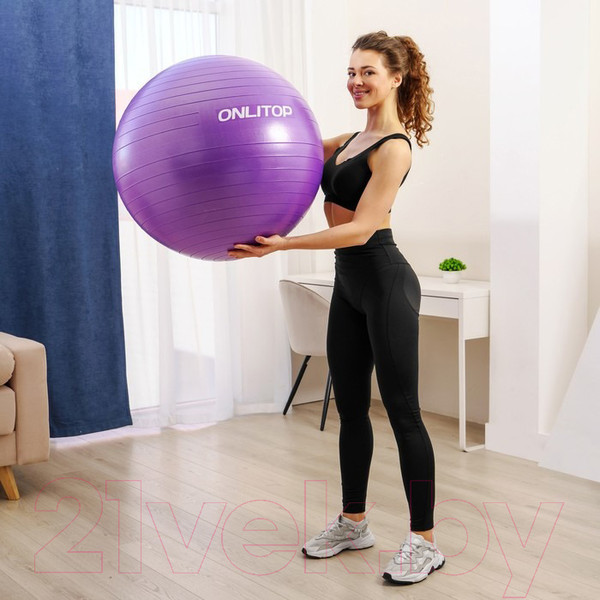 Изображение товара Фитбол гладкий Onlytop 3544003 (фиолетовый)