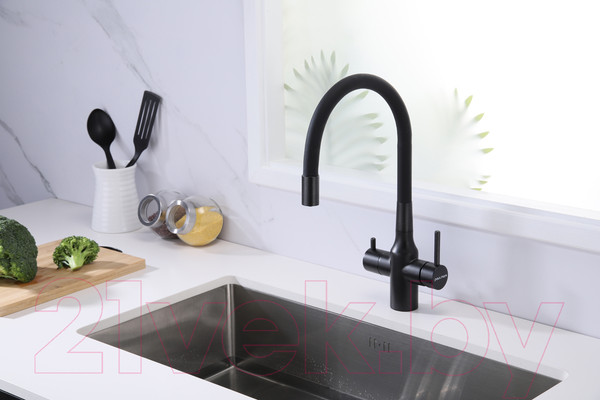 Изображение товара Смеситель Paulmark Salix Sa213419-418 (черный металлик)