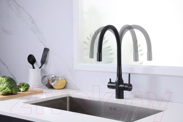 Изображение товара Смеситель Paulmark Salix Sa213419-418 (черный металлик)