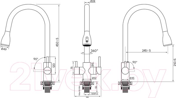 Изображение товара Смеситель Paulmark Lange La214212-BR (бронза)