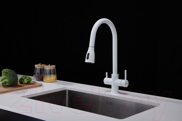 Изображение товара Смеситель Paulmark Lange La214212-431 (белый матовый)