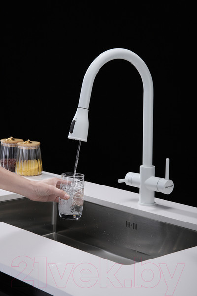 Изображение товара Смеситель Paulmark Lange La214212-431 (белый матовый)