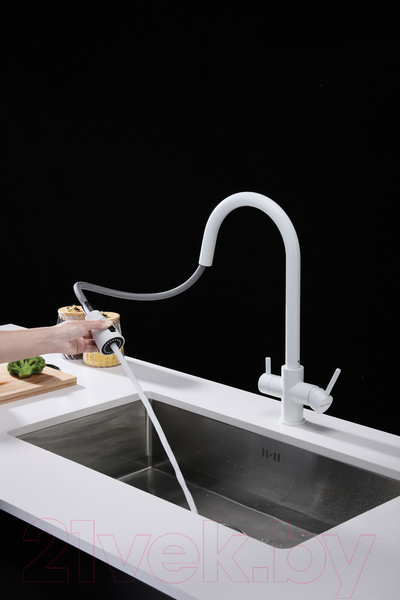 Изображение товара Смеситель Paulmark Lange La214212-431 (белый матовый)