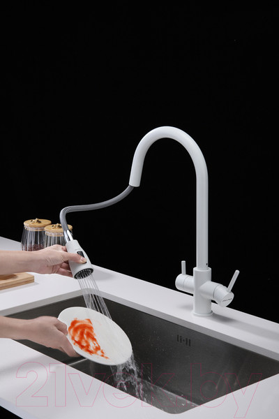 Изображение товара Смеситель Paulmark Lange La214212-431 (белый матовый)