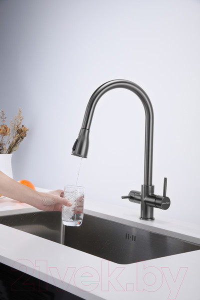 Изображение товара Смеситель Paulmark Lange La214212-GM (вороненая сталь)