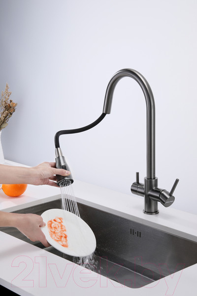 Изображение товара Смеситель Paulmark Lange La214212-GM (вороненая сталь)