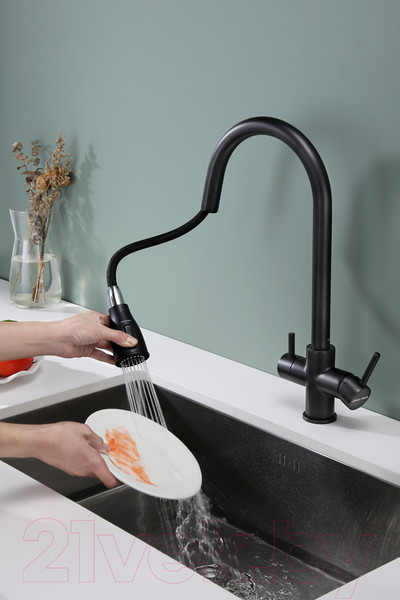 Изображение товара Смеситель Paulmark Lange La214212-418 (черный металлик)