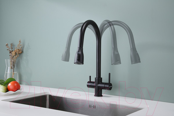 Изображение товара Смеситель Paulmark Lange La214212-418 (черный металлик)