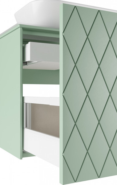 Изображение товара Тумба под умывальник LEVEL Infinity 60 One 70 с двумя ящиками подвесная (зеленый матовый)