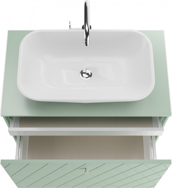 Изображение товара Тумба под умывальник LEVEL Infinity 60 One 70 с двумя ящиками подвесная (зеленый матовый)