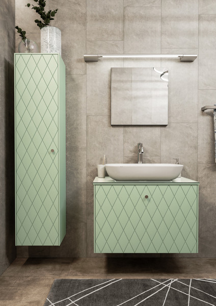 Изображение товара Тумба под умывальник LEVEL Infinity 60 One 70 с двумя ящиками подвесная (зеленый матовый)