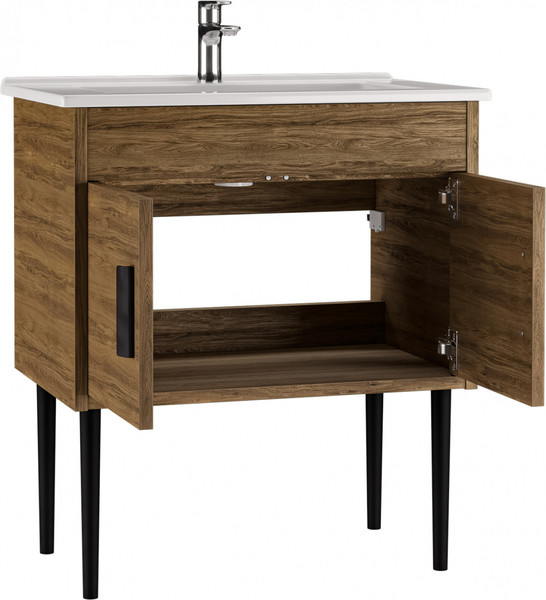 Изображение товара Тумба под умывальник LEVEL Оскар 75 Three без ящика (дуб чарльстон)
