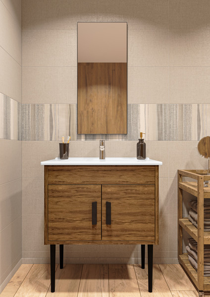 Изображение товара Тумба под умывальник LEVEL Оскар 75 Three без ящика (дуб чарльстон)