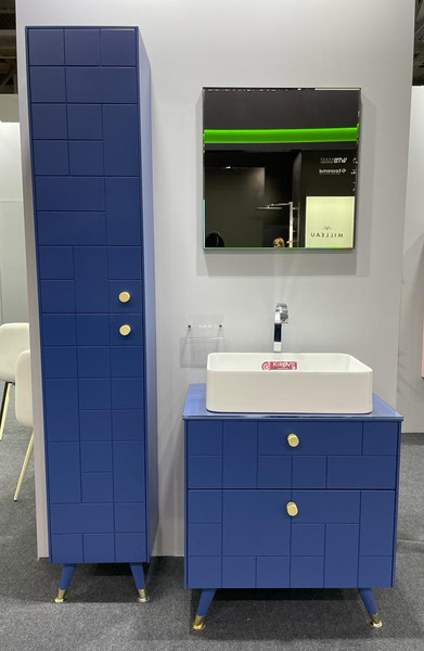 Изображение товара Тумба под умывальник LEVEL Олимпия 56 Four с двумя ящиками подвесная (синий матовый)