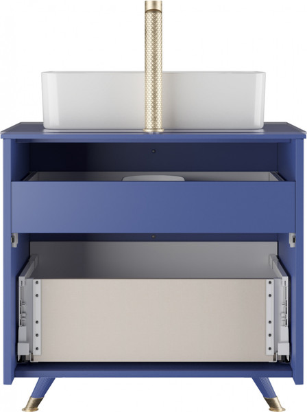 Изображение товара Тумба под умывальник LEVEL Олимпия 56 Four с двумя ящиками подвесная (синий матовый)