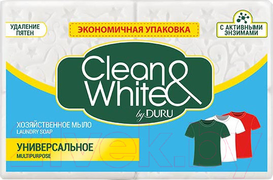 Изображение товара Мыло хозяйственное Duru Clean & White Универсальное (4x120г)