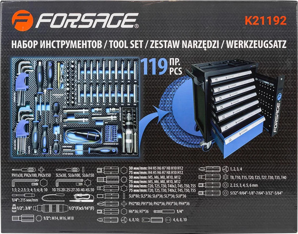 Изображение товара Универсальный набор инструментов Forsage F-K21192 (51385)