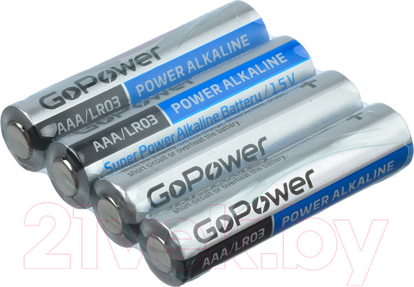 Изображение товара Комплект батареек GoPower Super Power Alkaline LR03/AAA / 00-00017749 (20шт)