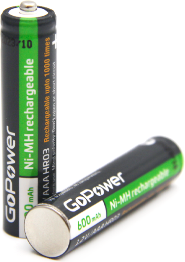 Изображение товара Комплект аккумуляторов GoPower ААА/НR03 Ni-MH 600мАч / 00-00015315 (2шт)