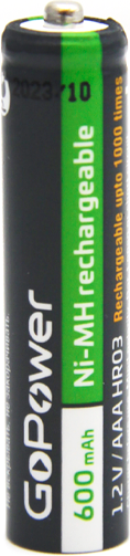 Изображение товара Комплект аккумуляторов GoPower ААА/НR03 Ni-MH 600мАч / 00-00015315 (2шт)