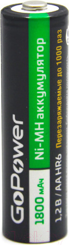 Изображение товара Комплект аккумуляторов GoPower AA/HR6 Ni-MH 1800мАч / 00-00015317 (2шт)