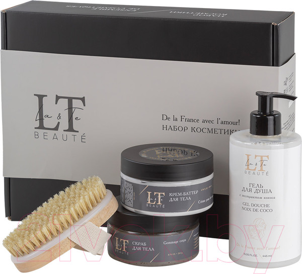 Изображение товара Набор косметики для тела La and Te beaute Гель для душа+Крем-баттер+Скраб для тела+Щетка LT6 (53006)