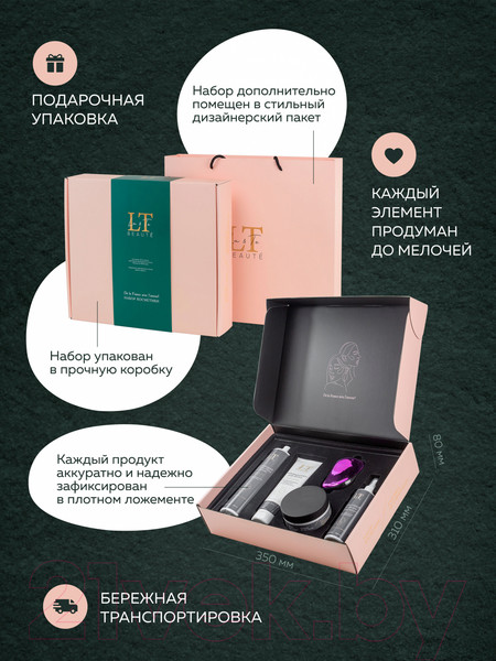 Изображение товара Набор косметики для волос La and Te beaute Увлажнение Шампунь+Кондиционер+Скраб+Спрей+Расческа LT-7R (53096)