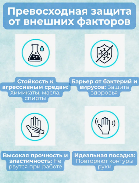 Изображение товара Перчатки одноразовые A.D.M Виниловые (XL, 100шт, белый)