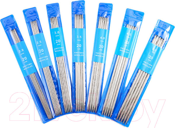 Изображение товара Спицы для вязания ХоббиБум d 3.0мм (носочные, 5шт)