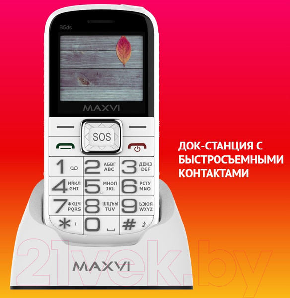 Изображение товара Мобильный телефон Maxvi B5ds (красный)