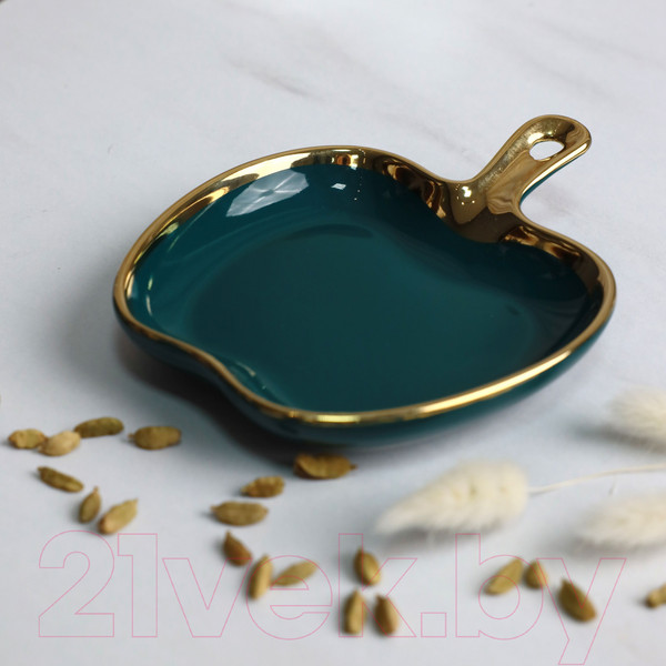 Изображение товара Блюдо AksHome Moonshine 18 (темно-зеленый/золото)