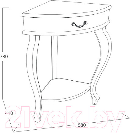 Изображение товара Консольный столик Glider Элегант угловой (венге)