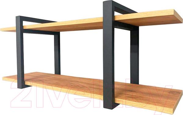 Изображение товара Полка Millwood Настенная 100x30x40 (дуб золотой Craft/металл черный)