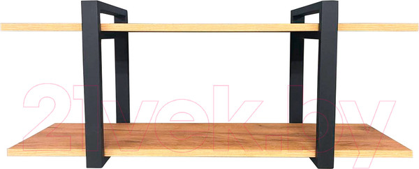 Изображение товара Полка Millwood Настенная 100x30x40 (дуб золотой Craft/металл черный)